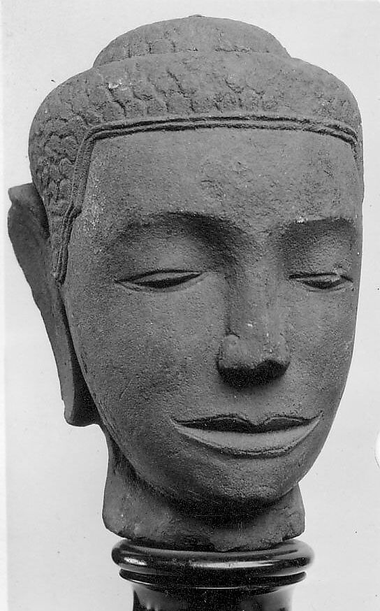 Head of a Buddha, Stone, Cambodia 