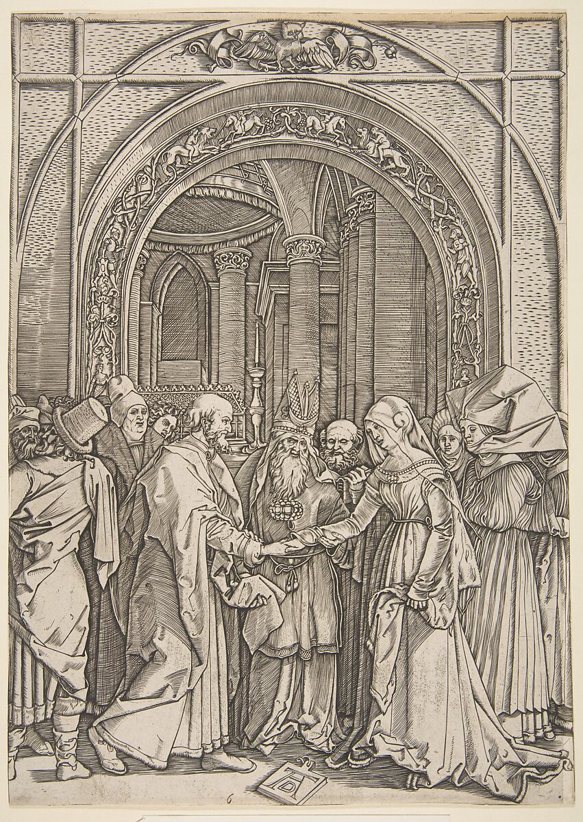 The Betrothal of the Virgin, from "The Life of the Virgin" (copy), After Albrecht Dürer (German, Nuremberg 1471–1528 Nuremberg), Engraving 
