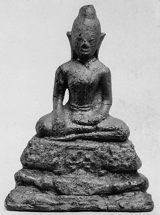 Seated Buddha, Wood and gilt, Cambodia 