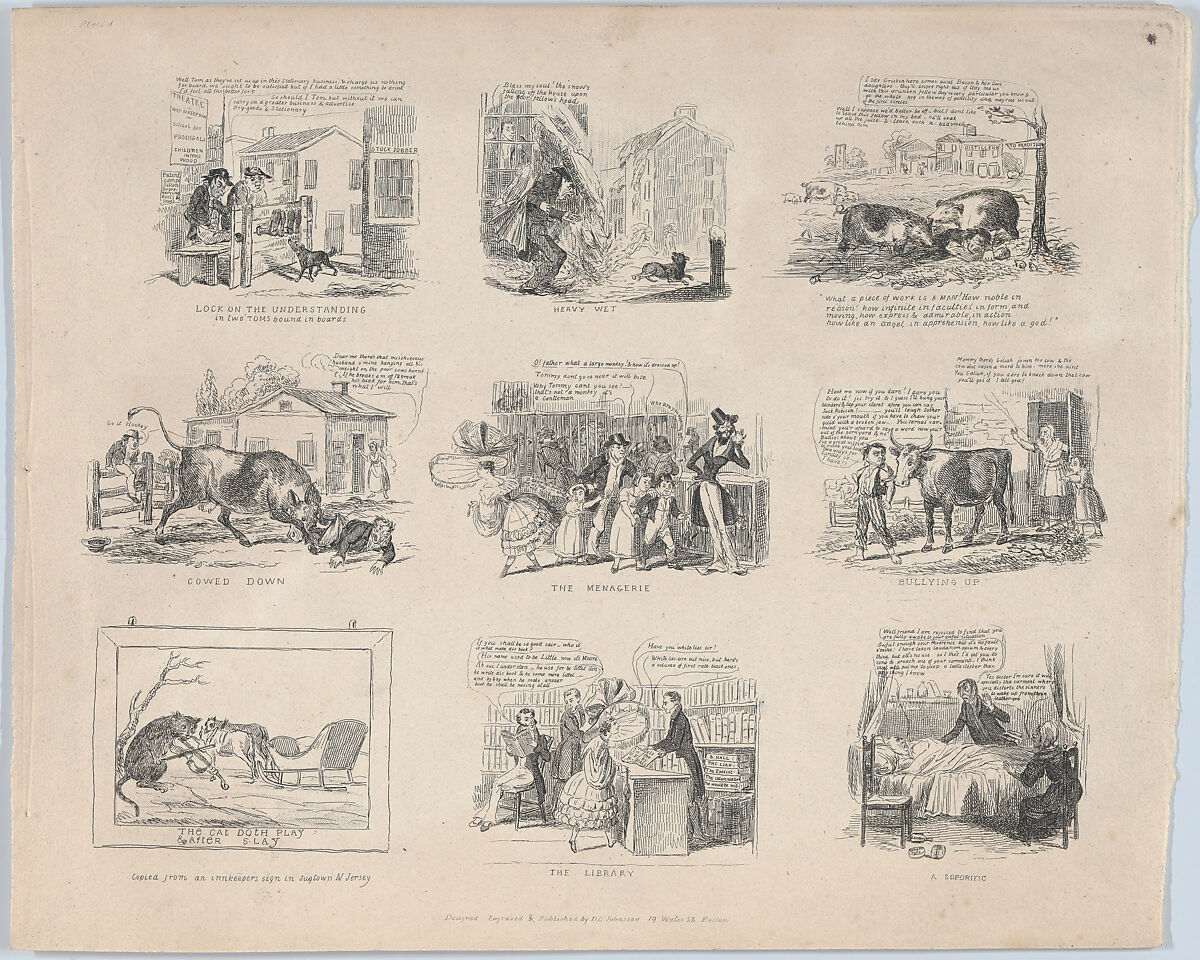 Lock on the Understanding, Heavy Wet, etc., David Claypoole Johnston (American, Philadelphia, Pennsylvania 1799–1865 Dorchester, Massachusetts), Etching 