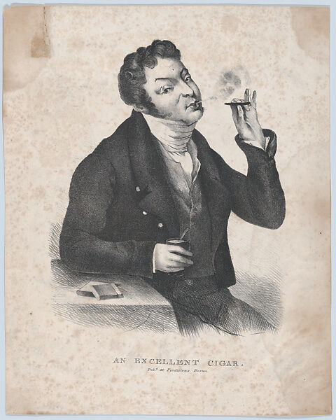 An Excellent Cigar, Pendleton&#39;s Lithography (American, active 1825–36) Boston, Massachusetts, Lithograph 