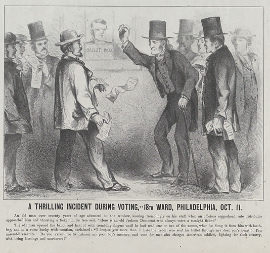 A Thrilling Incident During the Voting, 18th Ward, Philadelphia, October 11