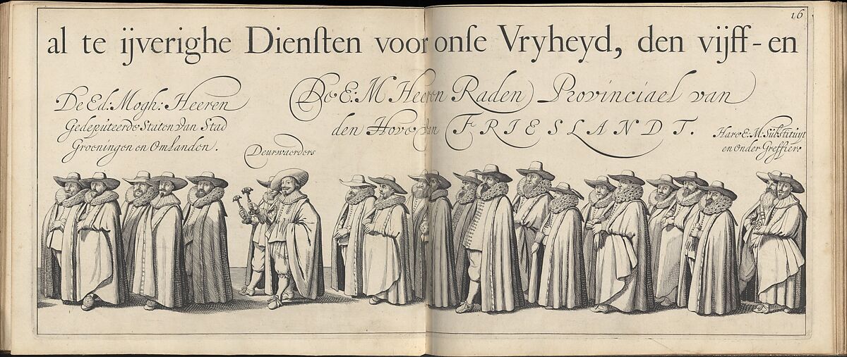 The Funeral Procession of Count Ernst Casimir, Stadtholder of Friesland and Groningen, that took place in Leeuwarden on January 3, 1633, Jan Herman (active Rome 1623–25; Leeuwarden 1634), Etching and engraving; twenty double-page plates and three double pages of letterpress text, bound in mottled calf gilt binding, covers panelled in gilt with central star design in gilt with turquoise and black morocco inlays. 