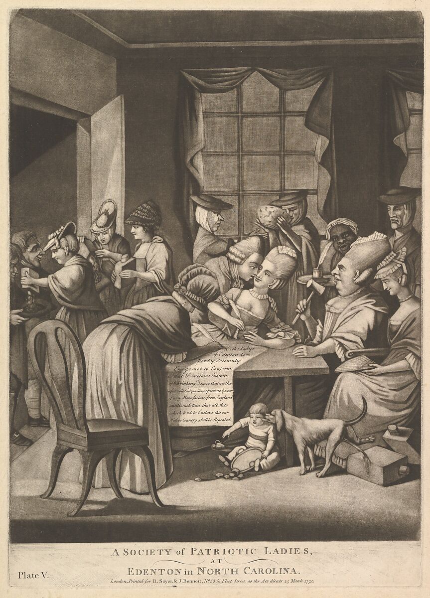 A Society of Patriotic Ladies, at Edenton in North Carolina, Attributed to Philip Dawe (British, 1745?–?1809), Mezzotint 