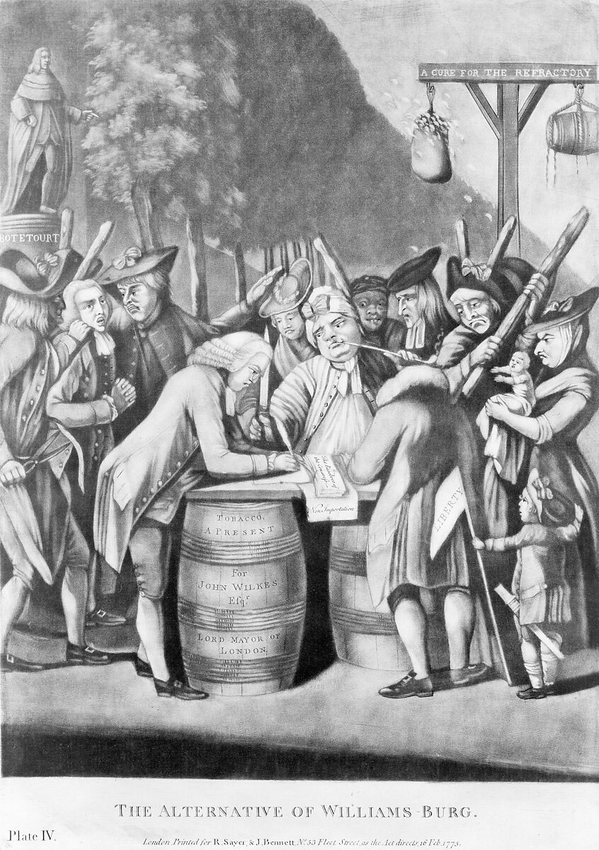 The Alternative of Williams-Burg, Attributed to Philip Dawe (British, ca. 1745–1809?), Mezzotint