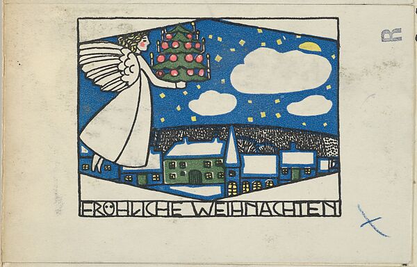 Merry Christmas (Fröhliche Weihnachten), Fritz Zeymer (Austrian, Vienna 1886–1940 Vienna), Color lithograph 