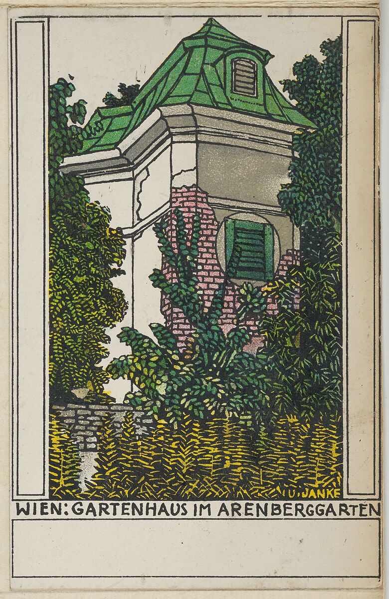 Vienna: Garden House in the Arenberg Garden, Urban Janke (Austrian, Blottendorf/Vienna, 1887–1914), Color lithograph 