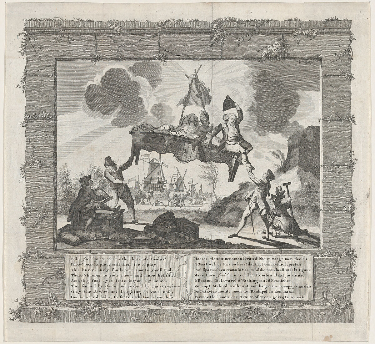 Het Tegenwoordig Veward Europa [Europe in Her Present Disordered State], Anonymous, Dutch, 18th century, Engraving 