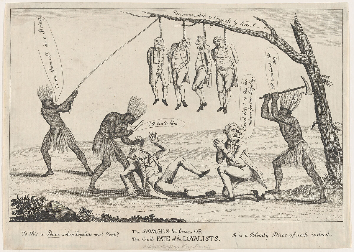 The Savages Let Loose, or the Cruel Fate of the Loyalists, William Humphrey (British, 1742?–in or before 1814), Engraving 