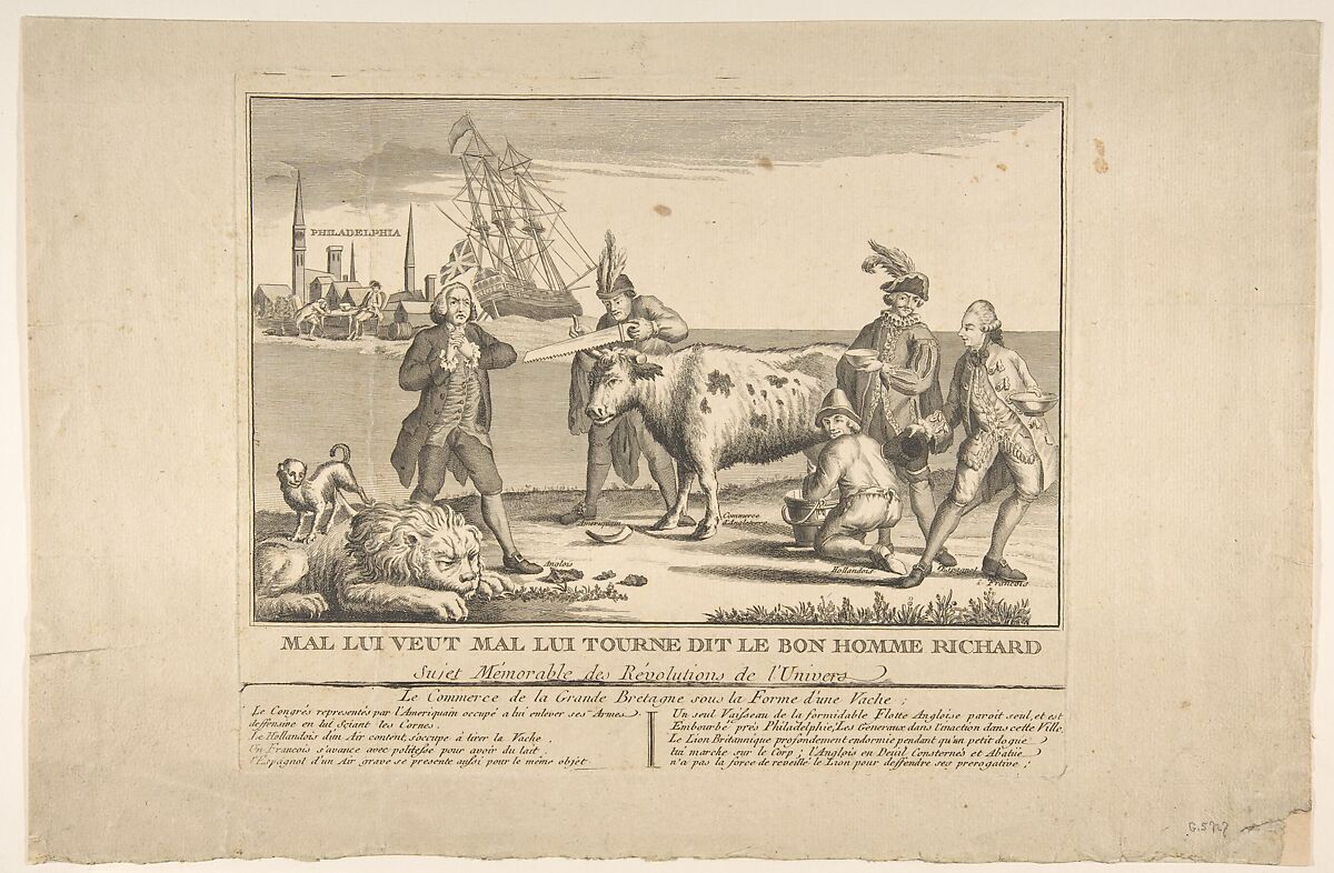 Mal Lui Veut Mal Lui Tourne Dit Le Bonne Homme Richard, Anonymous, French, 18th century, Engraving 