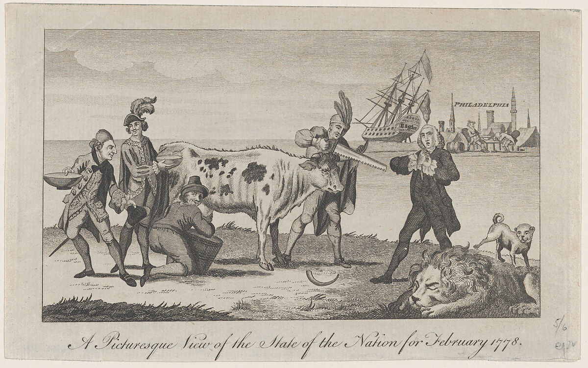 A Picturesque View of the State of the Nation for February 1778, Anonymous, British, 18th century, Engraving 