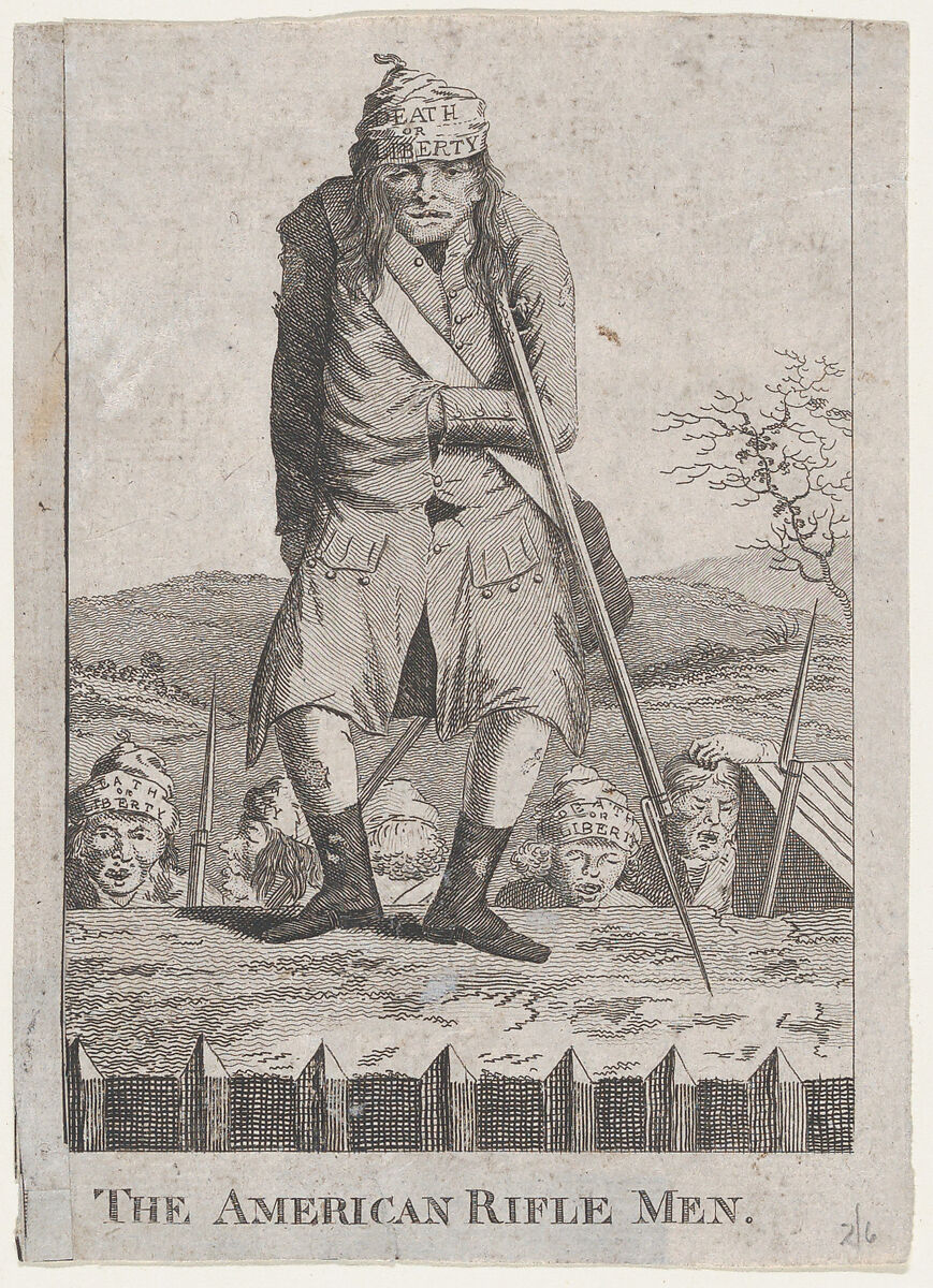 The American Rifle Men, Anonymous, British, 18th century, Etching and engraving 
