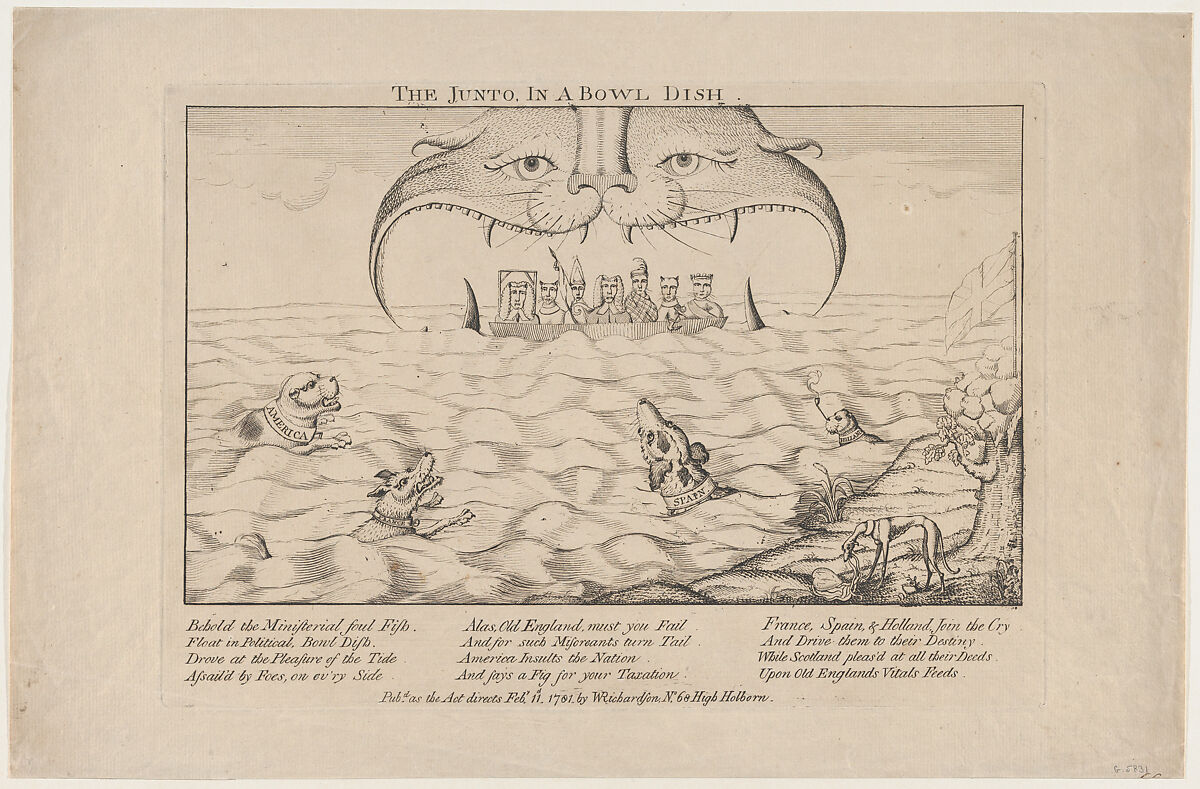 The Junto in a Bowl Dish, Anonymous, British, 18th century, Etching 