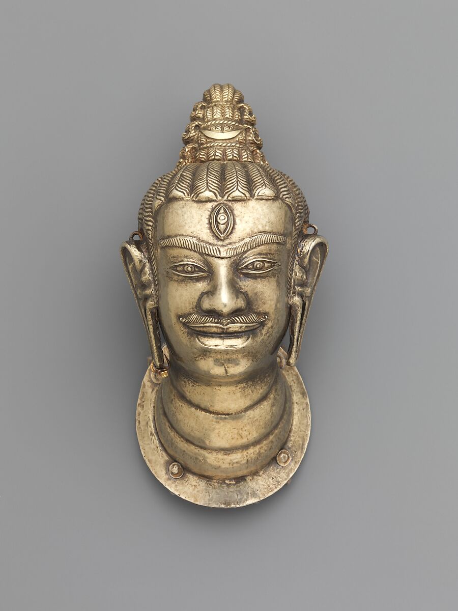 Head of Shiva (lingakosha), Gold and silver repoussé, Vietnam (Champa, probably Quang Nam Province) 