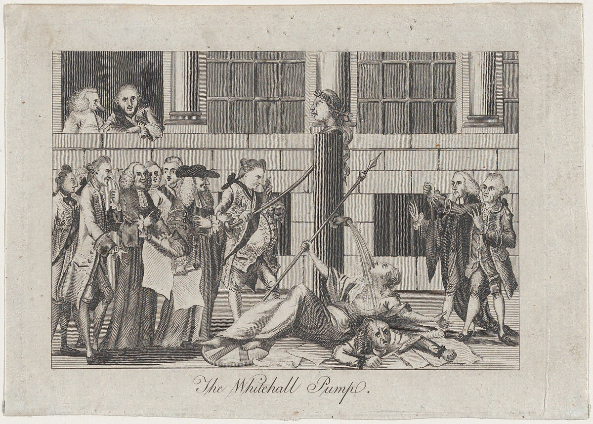 The Whitehall Pump, Anonymous, British, 18th century, Engraving 