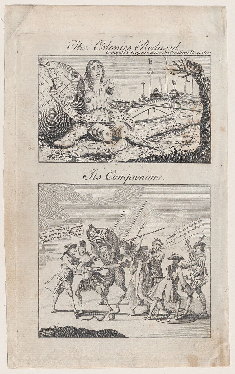 The Colonies Reduced; Its Companion, Anonymous, British, 18th century, Engraving 