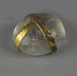 Rock Crystal Relic in Spherical Shape, Rock crystal with gilded banding, Cambodia 