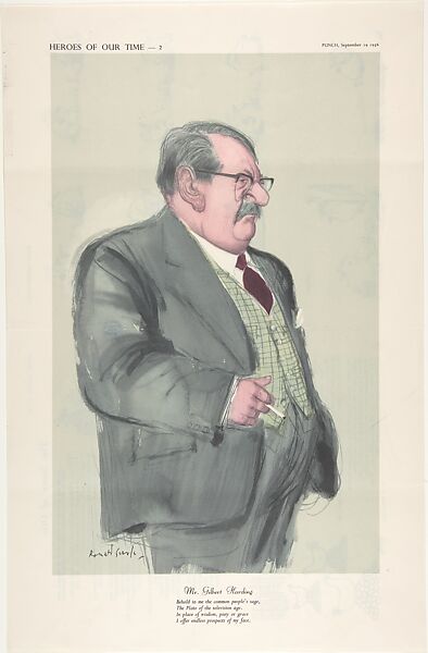 Mr. Gilbert Harding (Heroes of Our Time – 2), Ronald Searle (British, Cambridge 1920–2011 Draguignan, France), Color lithograph 