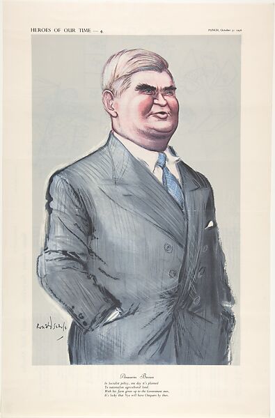 Aneurin Bevan (Heroes of Our Time – 4), Ronald Searle (British, Cambridge 1920–2011 Draguignan, France), Color lithograph 