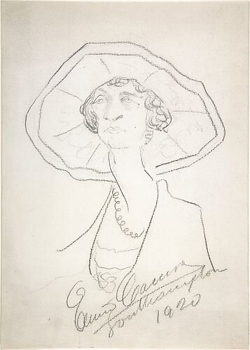 Caricature of a Woman in a Large Hat