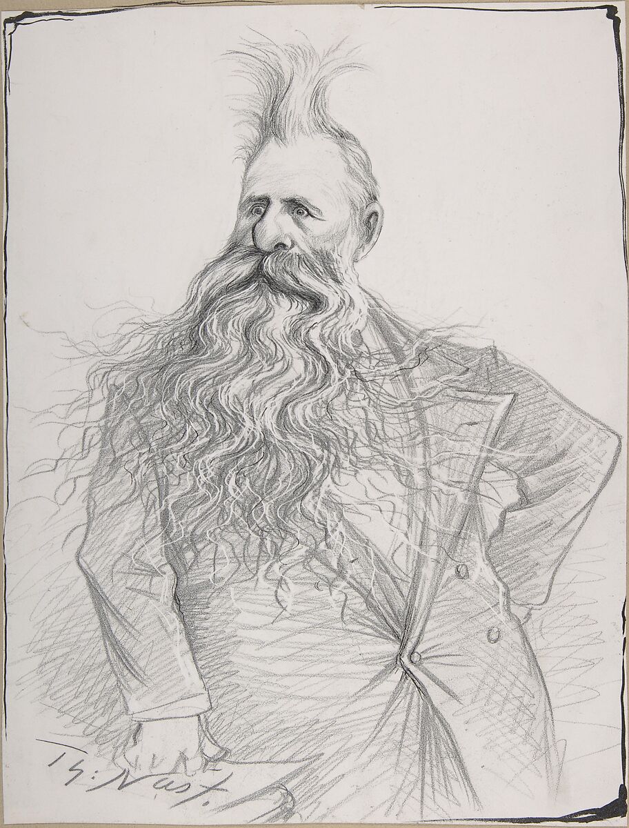 Senator Dolph of Oregon (Joseph Norman Dolph), Thomas Nast (American (born Germany), Landau 1840–1902 Guayaquil), Graphite, pen, and black ink on scratchboard 