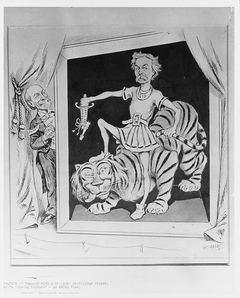 The Extermination of Tammany with a Straight Republican Ticket. Platt's "Living Picture" – An Awful Fake, Frederick Burr Opper (American, Madison, Ohio 1857–1937 New Rochelle, New York), Lithograph touched with pen and ink and wash