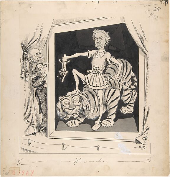 The Extermination of Tammany with a Straight Republican Ticket. Platt's "Living Picture" – An Awful Fake(illustration for "Puck," June 27, 1894), Frederick Burr Opper (American, Madison, Ohio 1857–1937 New Rochelle, New York), Lithograph touched with pen and ink and wash 