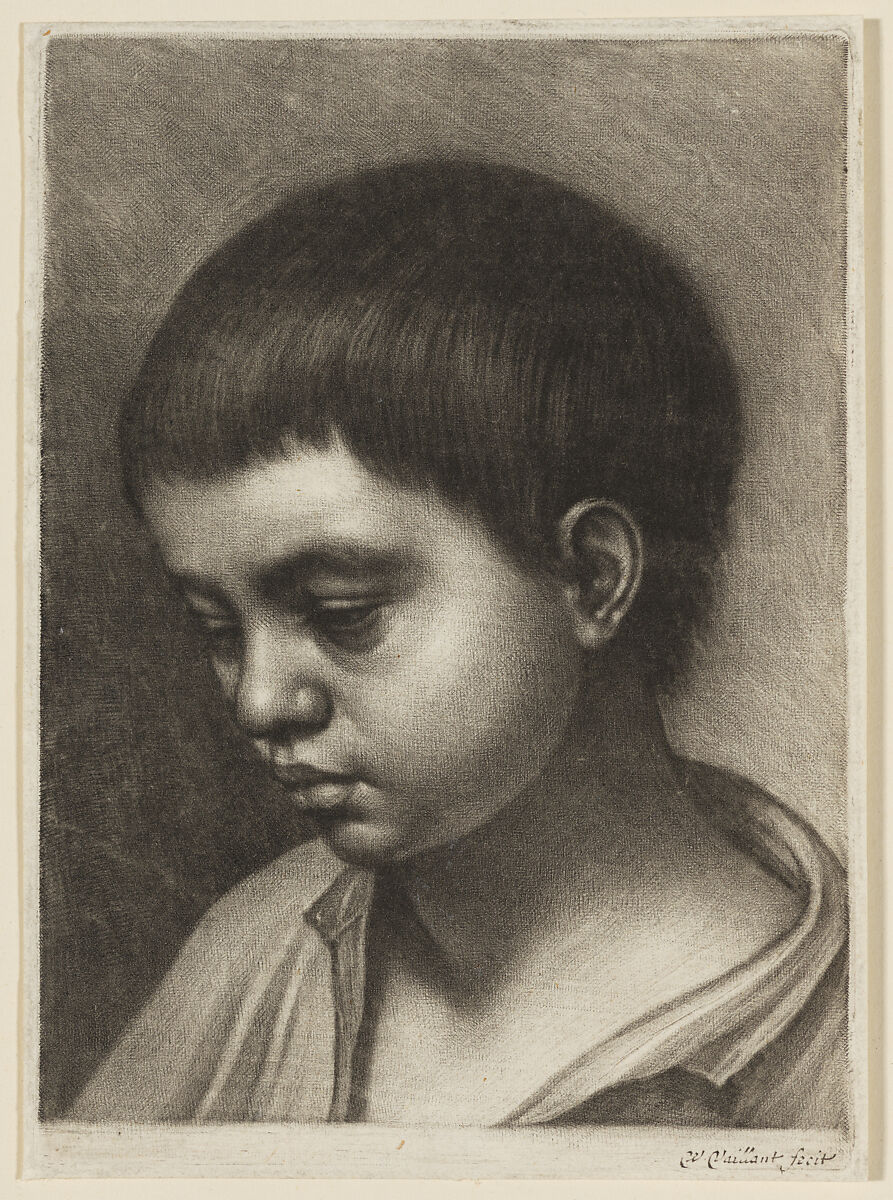 Head of a Boy, turned to the left, Wallerant Vaillant (Dutch, Lille 1623–1677 Amsterdam), Mezzotint; second state of three 