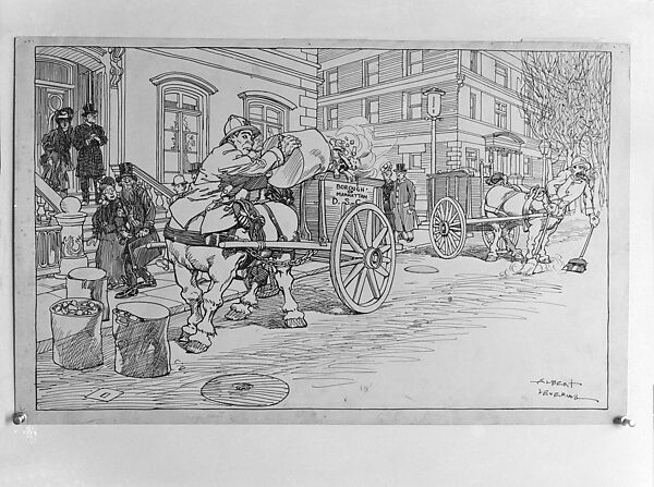 If the Centaurs Were Back on Earth - The Street Cleaning Department, illustration for "Puck," November 29, 1905, Albert Levering (American, Hope, Indiana 1869–1929), Pen and black ink 