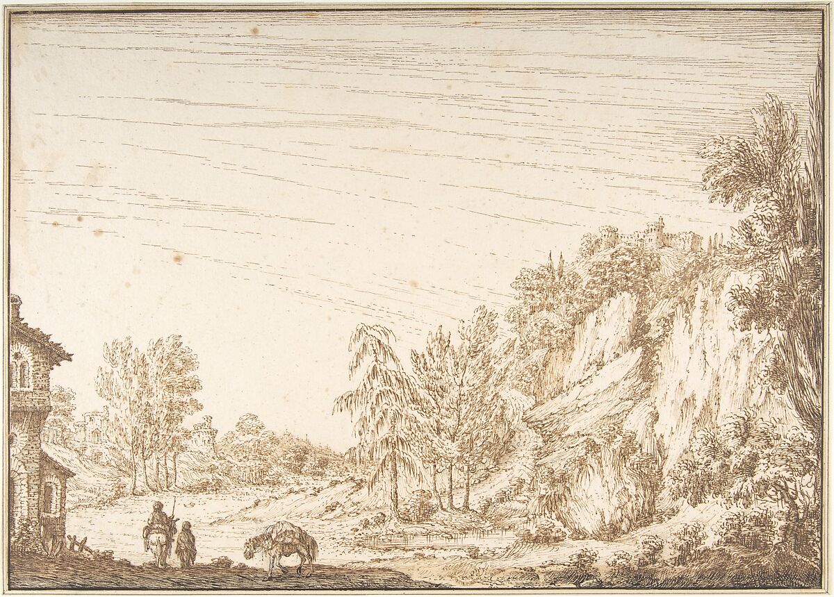 Landscape, Anonymous, Flemish, 17th century (?), Pen and brown ink 