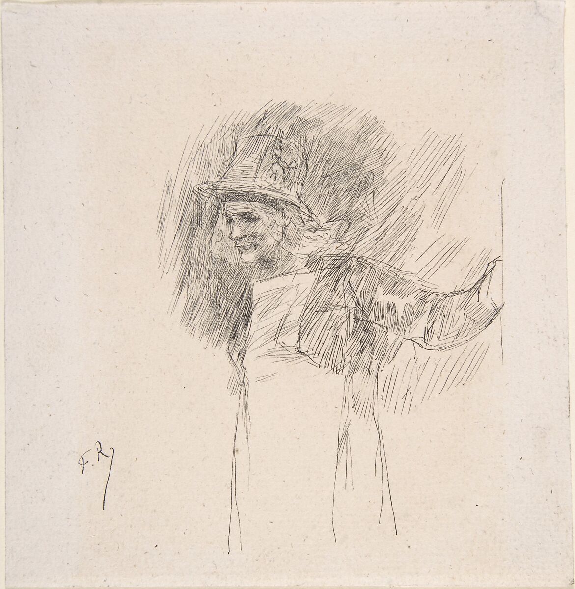 The Old Flemish Woman (La Vieille Flamande), Félicien Rops (Belgian, Namur 1833–1898 Essonnes), black ink on paper 