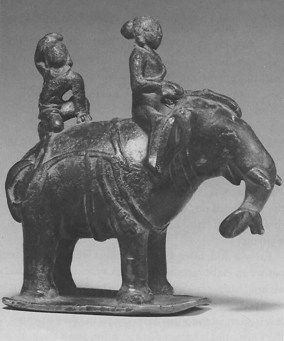 Royal Riders on an Elephant, Copper alloy, India (Tamil Nadu) 