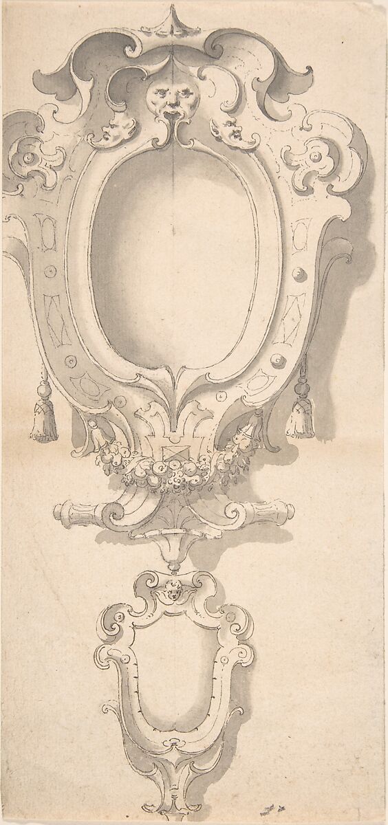 Cartouche Designs, Anonymous, Italian, 17th century, Pen and black ink, brush and gray wash 