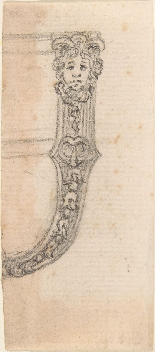 Design for a Clasp or Buckle, Anonymous, Italian, 17th or 18th century, Black chalk or graphite 