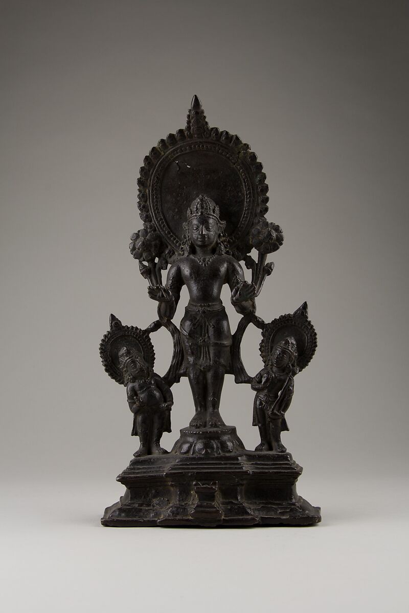 Surya, the Sun God, with Attendants, Bronze, Bangladesh 