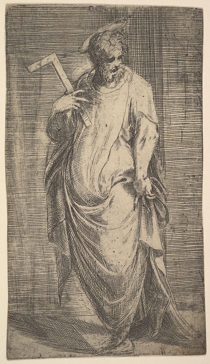 Saint James Minor, from "Christ and the Apostles", Andrea Schiavone (Andrea Meldola) (Italian, Zadar (Zara) ca. 1510?–1563 Venice), Etching 