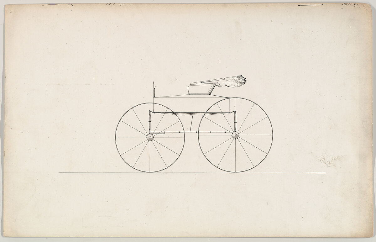 Design for Road Wagon, Brewster &amp; Co. (American, New York), Pen and black ink 