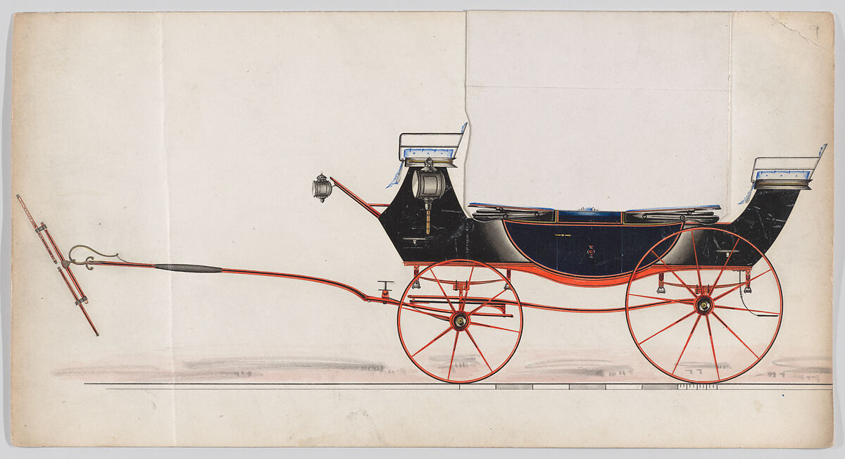 Design for Landau, Brewster &amp; Co. (American, New York), Pen and black ink, watercolor and gouache with gum arabic 