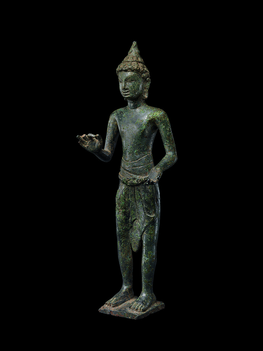 Bodhisattva, possibly Maitreya, Copper alloy with tin, Northeastern Thailand