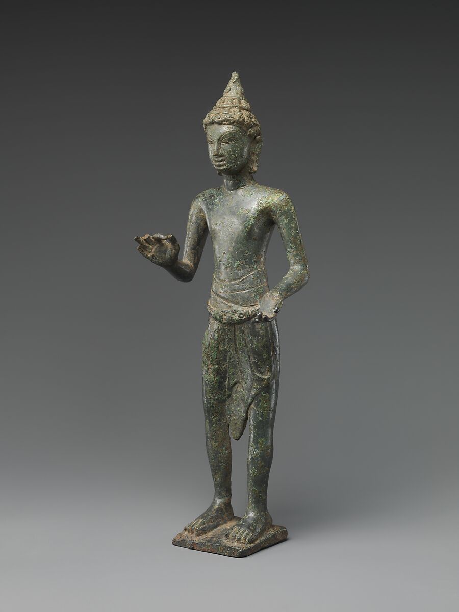 Bodhisattva, possibly Maitreya, Copper alloy with tin, Northeastern Thailand