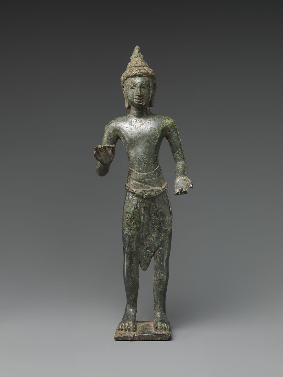 Bodhisattva, possibly Maitreya, Copper alloy with tin, Northeastern Thailand