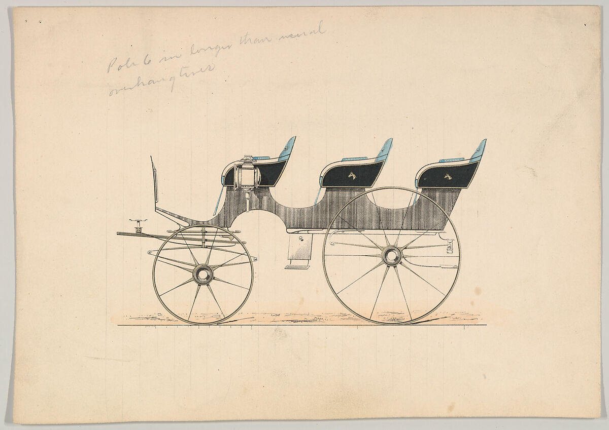 Excursion Wagon, Brewster &amp; Co. (American, New York), Hand-colored engraving with gum arabic 