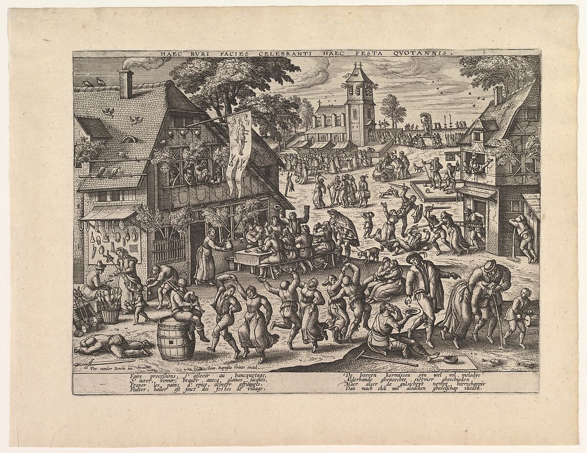 St. Sebastian's Fair, Anonymous, Netherlandish, 16th century, Etching and engraving; first state of four 