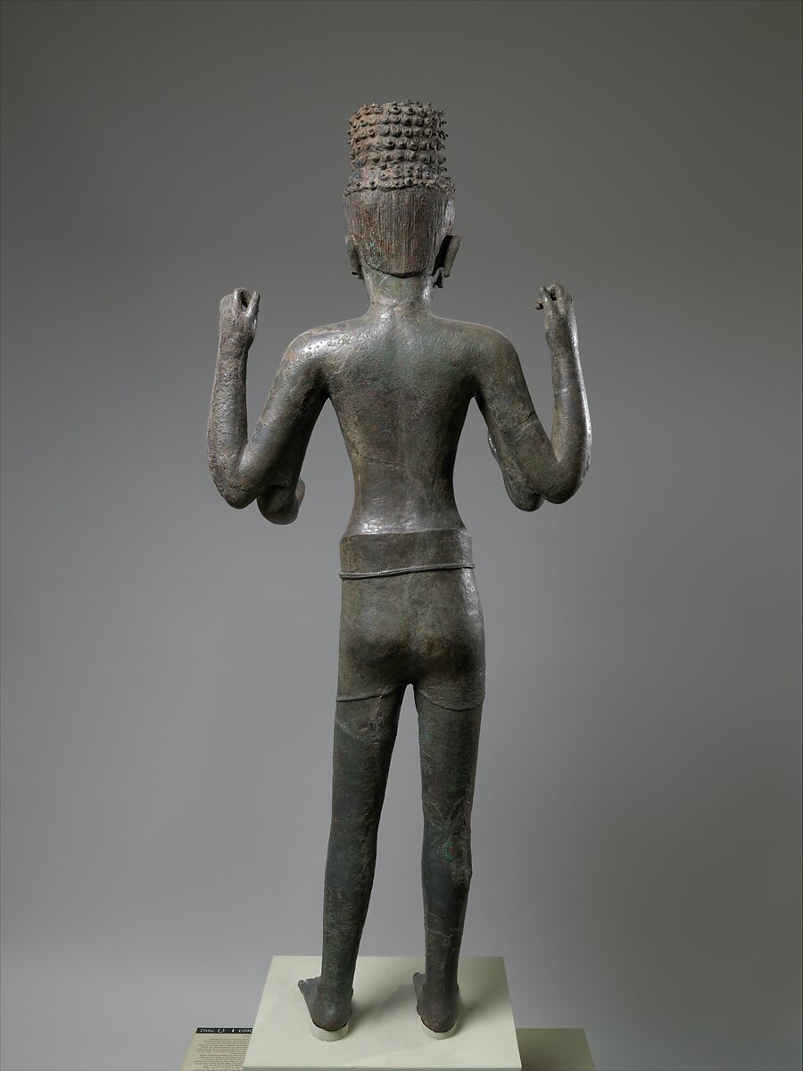 Bodhisattva Avalokiteshvara, Copper alloy inlaid with silver and glass or obsidian, Plai Bat II Temple, Lahan Sai District, Buriram Province, Thailand