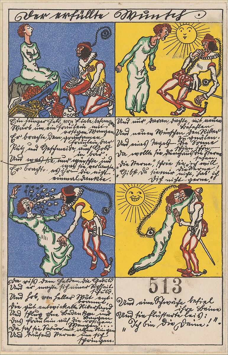 A Fulfilled Wish (Der erfüllte Wunsch), Moriz Jung (Austrian (born Czechoslovakia) Moravia 1885–1915 Manilowa (Carpathians)), Color lithograph 