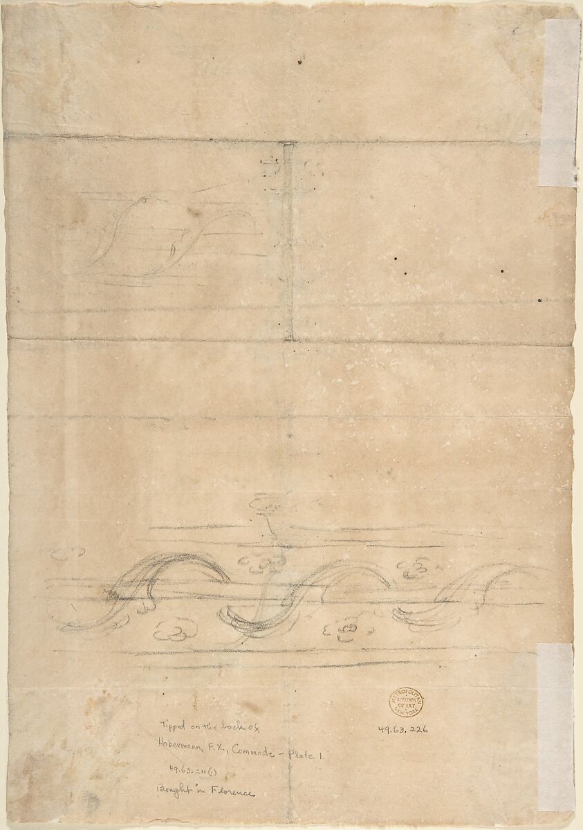 Candlestick with Three Branches, Anonymous, Italian, 18th century, Pen and brown ink, brush and gray wash