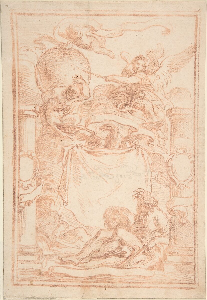 Frontispiece, Anonymous, Italian, 18th century, Red chalk 