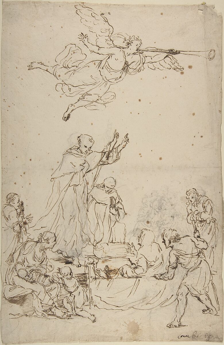The Rising of Nazareth (?), Anonymous, Italian, 18th century, Pen and brown ink 