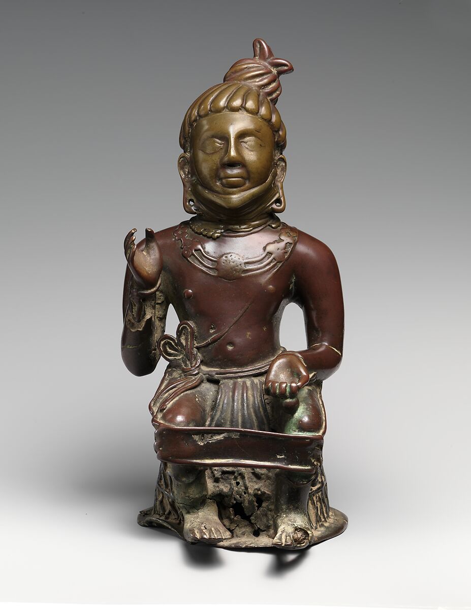 Seated Ascetic, Deified King, Agni (The God of Fire), Bronze, India (Kaushambi, Uttar Pradesh)