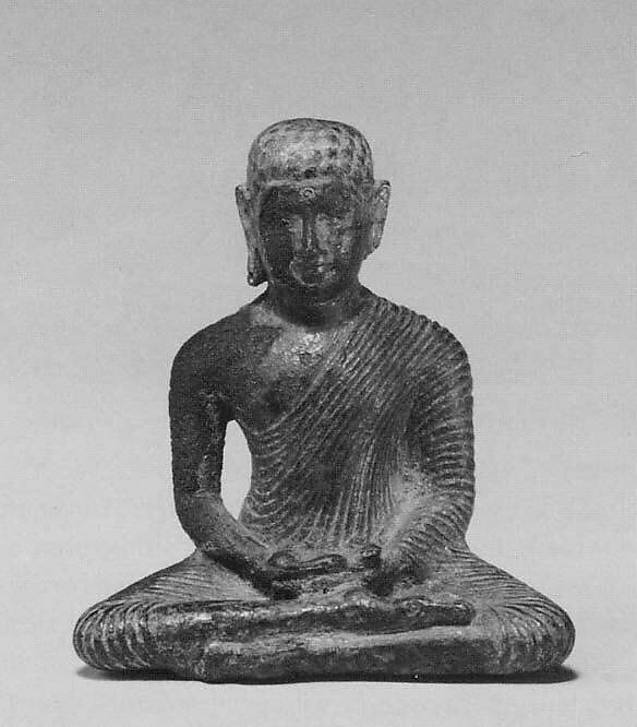 Seated Buddha, Bronze with traces of gilt, Sri Lanka 